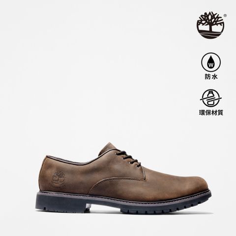 Timberland 男款棕色皮革防水休閒鞋|5550R242