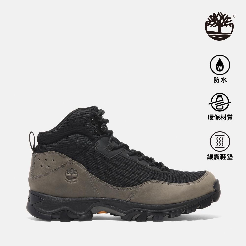 Timberland 男款黑色防水中筒健行鞋｜A6CH5EJT