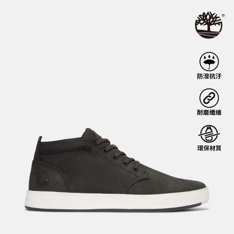 Timberland 男款黑色皮革休閒鞋|A1OI5001