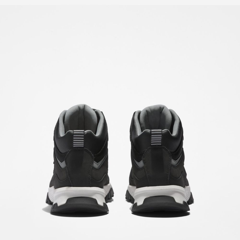 Timberland 男款黑色Lincoln Peak防水中筒健行鞋|A2DZ2015