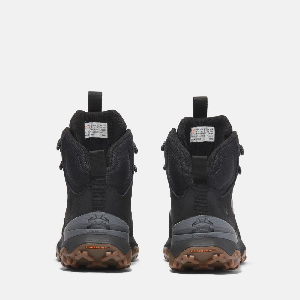 Timberland 男款黑色Motion Access防水中筒健行鞋|A6DB3EK5