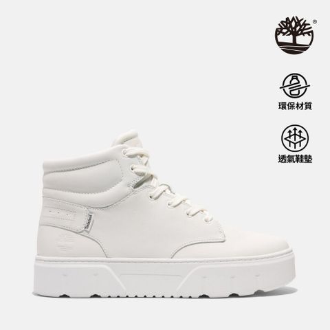 Timberland 女款白色皮革高筒休閒鞋|A27EKEM2