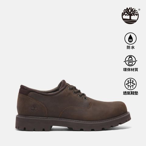 Timberland 男款深棕色皮革防水休閒鞋|A69T9W01