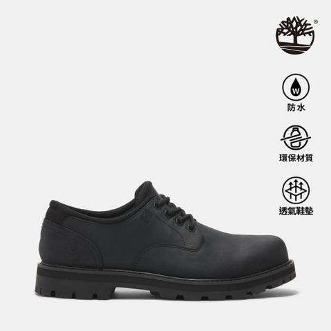 Timberland 男款黑色皮革防水休閒鞋|A69T9W02