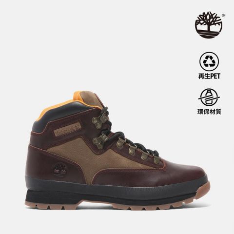 Timberland 男款酒紅色Euro Hiker中筒健行鞋｜A2P27EIW