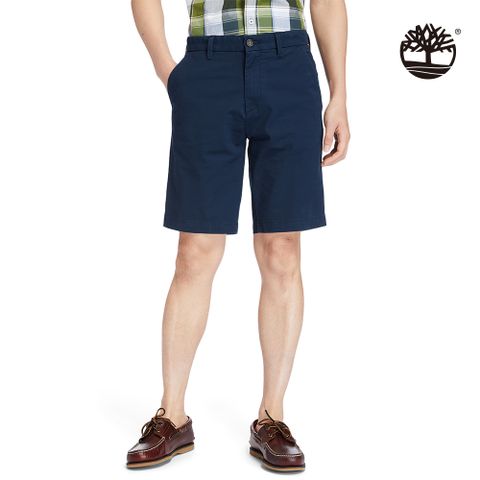 Timberland 男款深藍色SQUAM LAKE彈性卡其短褲|A2DFM433