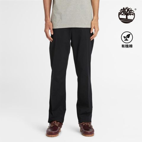 Timberland 男款黑色有機棉彈性Squam Lake卡其長褲|A2BZA001