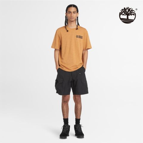Timberland 男款黑色防風快乾彈力短褲|A6VAJ001