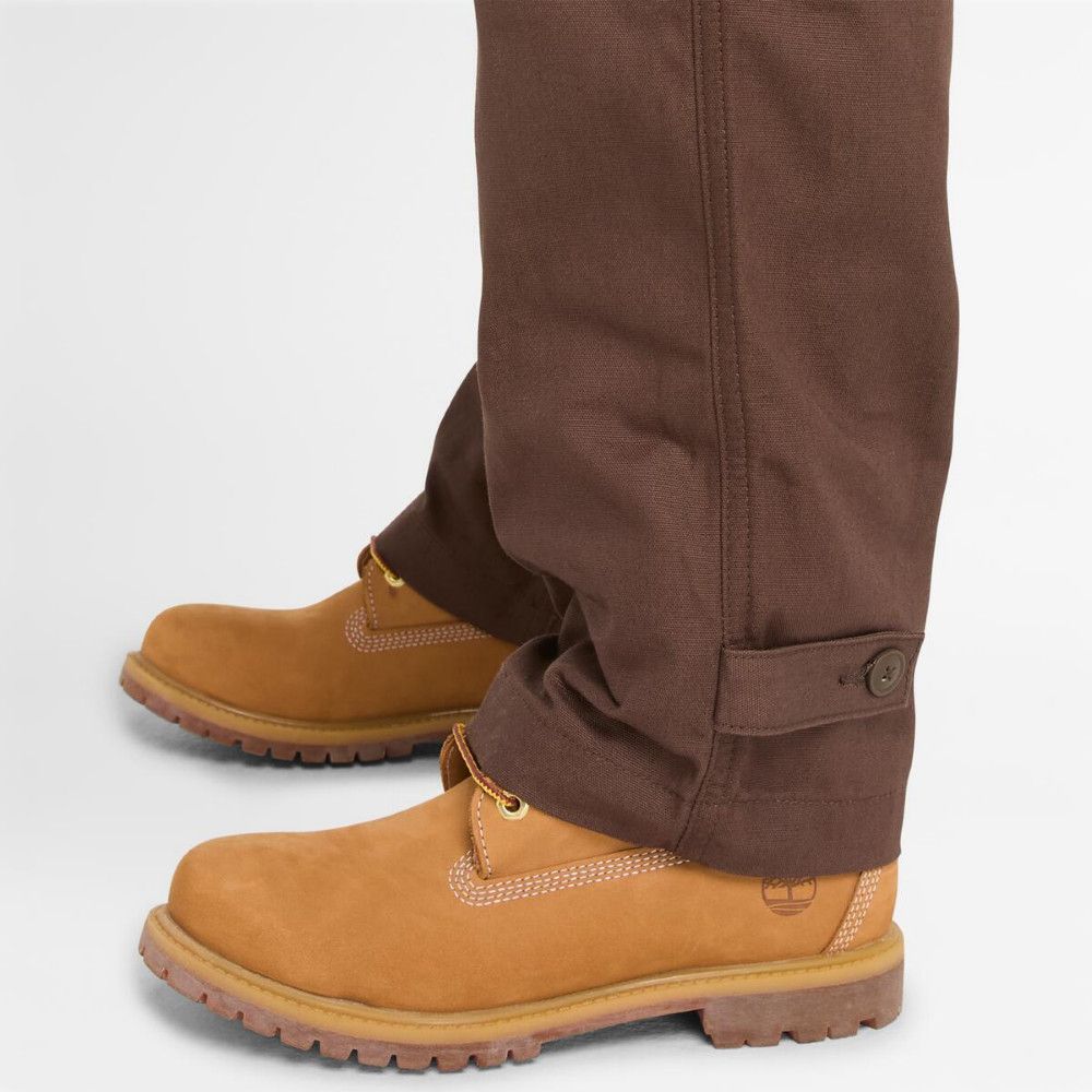 Timberland 中性深棕色工裝寬褲|A6X2T243