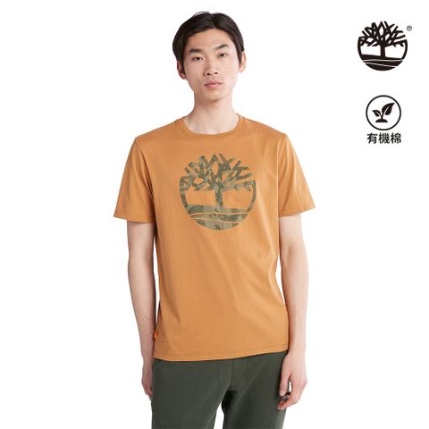 Timberland 男款小麥色迷彩樹型Logo有機棉T恤|A6DVKP47