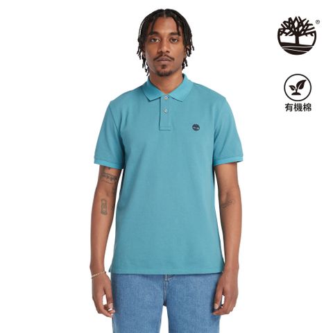 Timberland 男款風暴藍短袖POLO衫|A62T5DV7