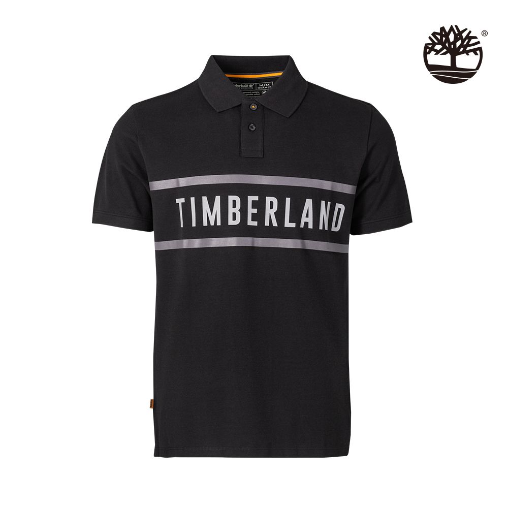 Timberland  男款黑色Pique有機棉Polo衫|A43K2001