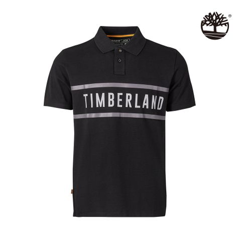 Timberland 男款黑色Pique有機棉Polo衫|A43K2001