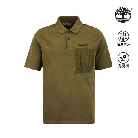 Timberland 男款深橄欖色 TimberCHILL™ 科技短袖Polo衫|A2NAX302