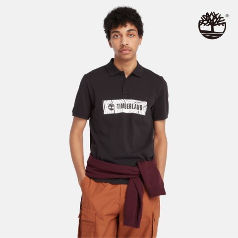 Timberland 男款黑色Logo Polo衫|A5QWZ001