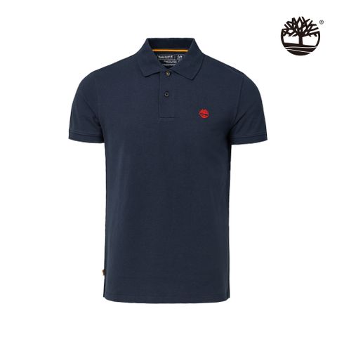 Timberland 男款深寶石藍休閒短袖Polo衫|A2EPM433