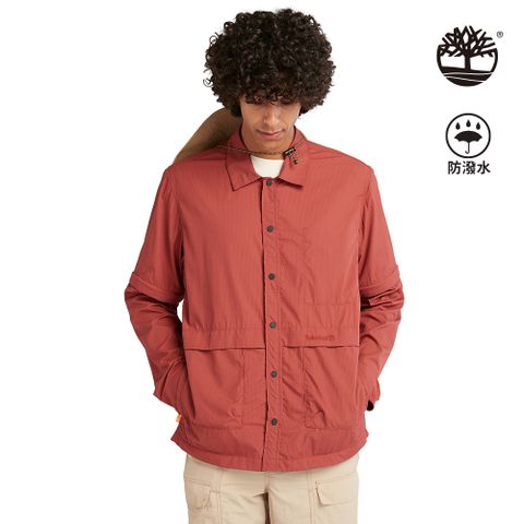 Timberland 男款醬紅色防潑水襯衫外套|A6RDHDH9