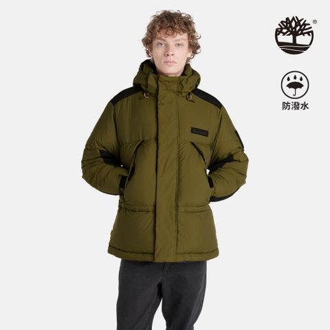 Timberland 男款橄欖綠色防潑水再生羽絨外套|A2N68302