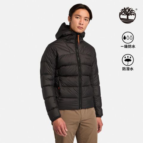 Timberland 男款黑色防潑水鵝絨連帽外套|A5M6P001