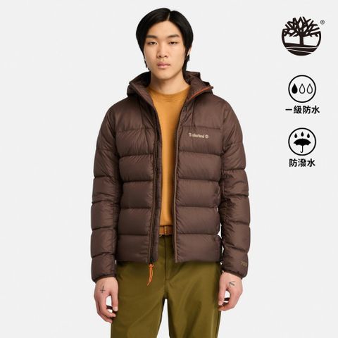 Timberland 男款深棕色防潑水鵝絨連帽外套|A5M6P243