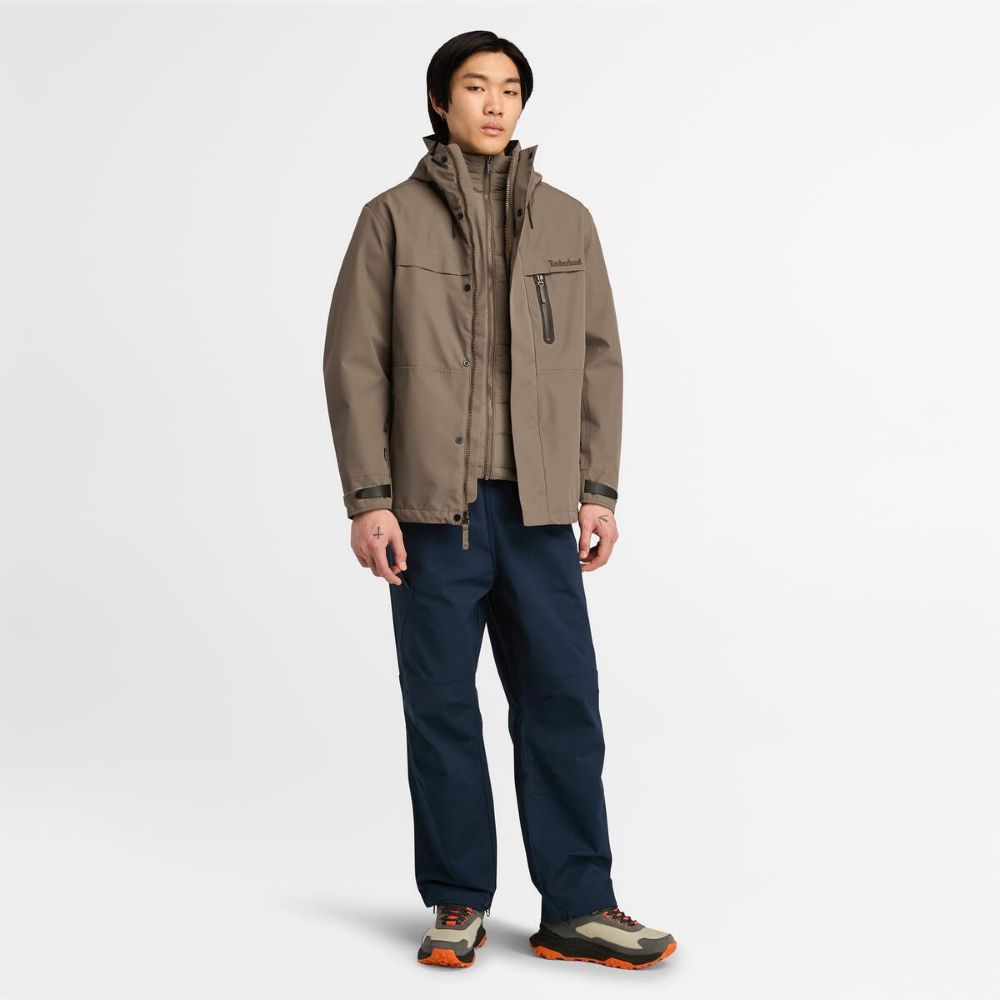 Timberland 男款咖啡色Super Benton 3合1防水工殼外套|A2M6XBK0