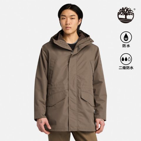 Timberland 男款咖啡色防潑水3合1外套|A2H9MBK0