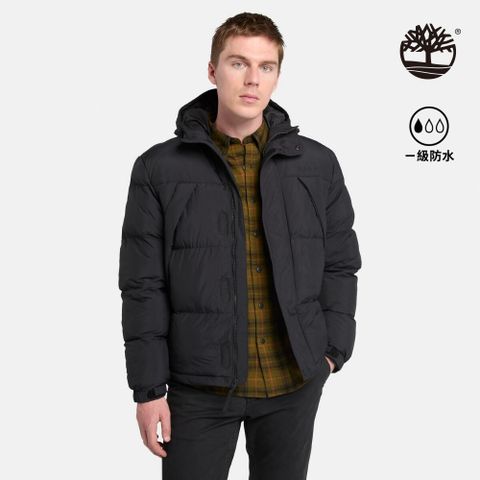 Timberland 男款黑色防潑水保暖外套|A6653001