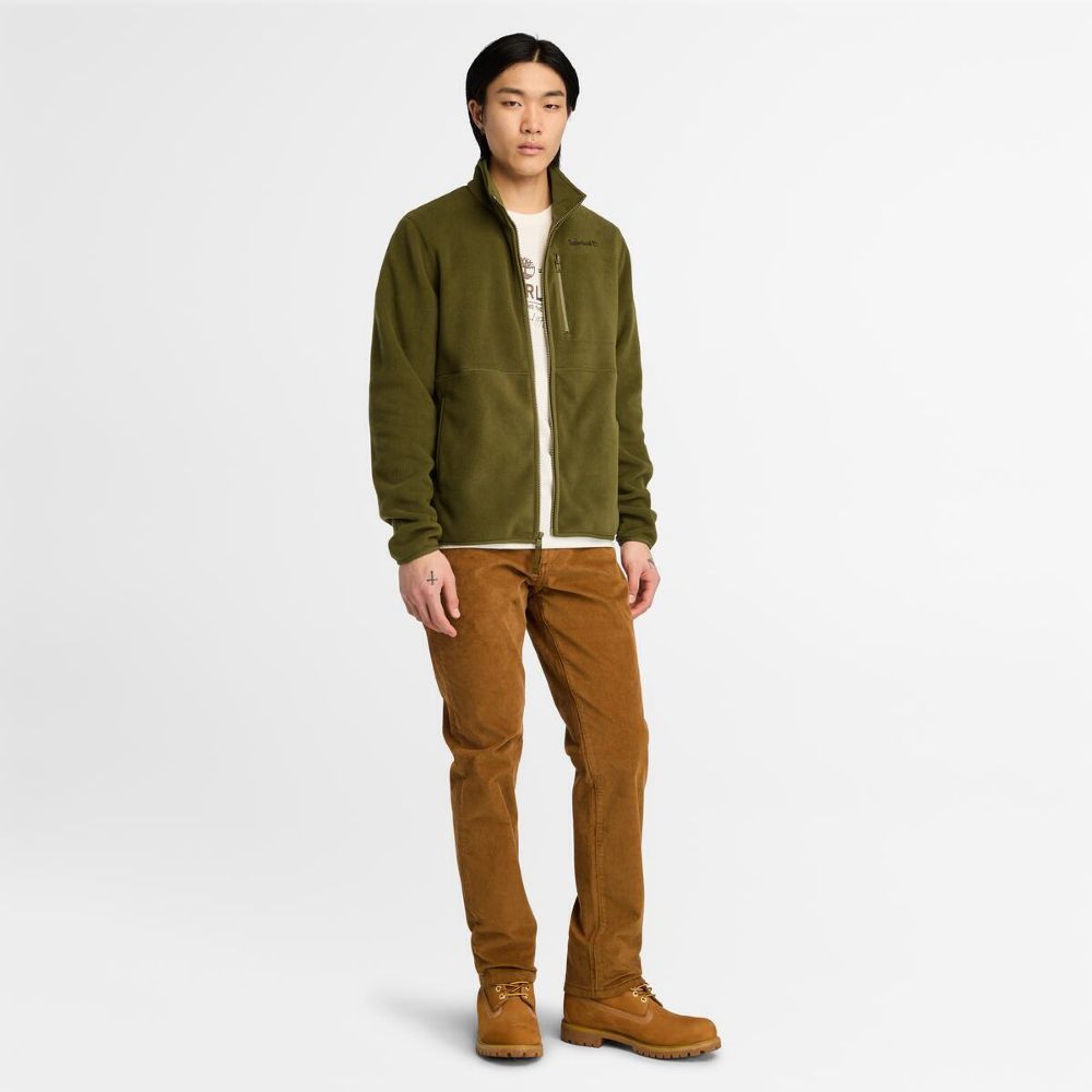 Timberland 男款橄欖綠色抓絨外套|A69KN302