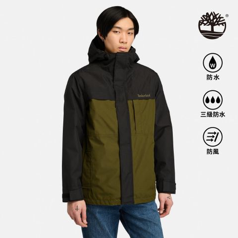 Timberland 男款深橄欖綠Benton防水3合1工殼外套｜A696HDX8