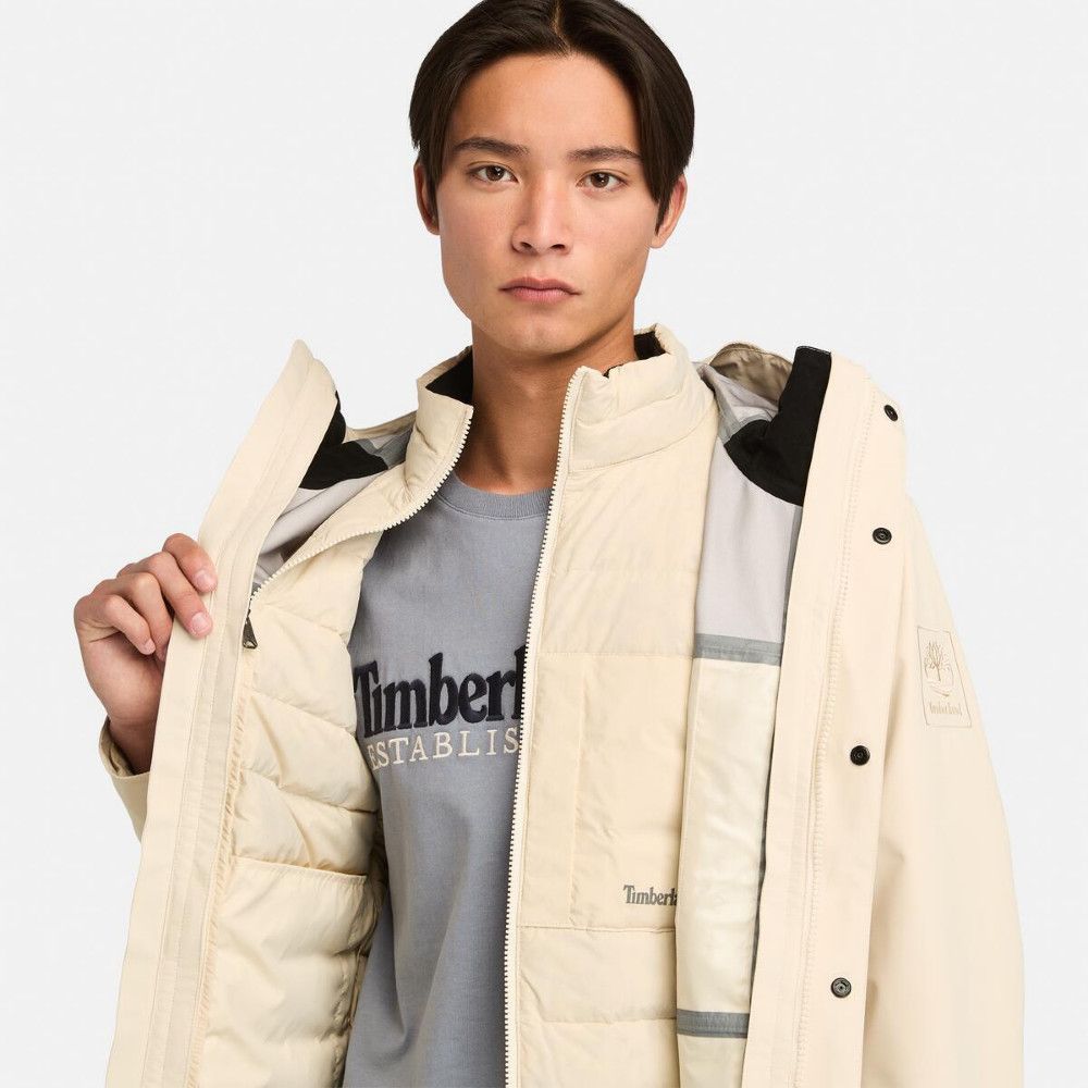 Timberland 男款象牙色Super Benton 3合1防水工殼外套｜A2M6XEFL