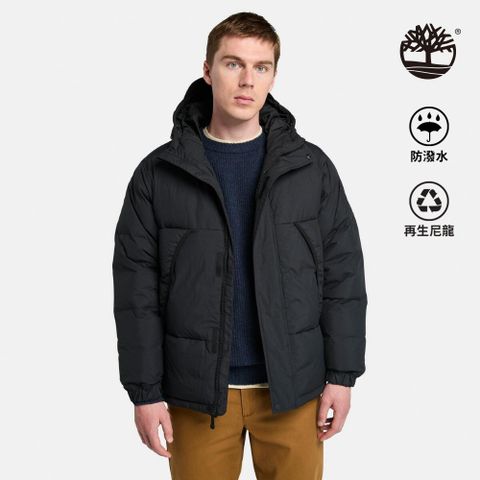 Timberland 男款黑色防潑水再生羽絨外套｜A44PH001