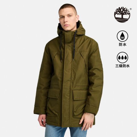 Timberland 男款橄欖綠色防水羽絨大衣｜A44RG302