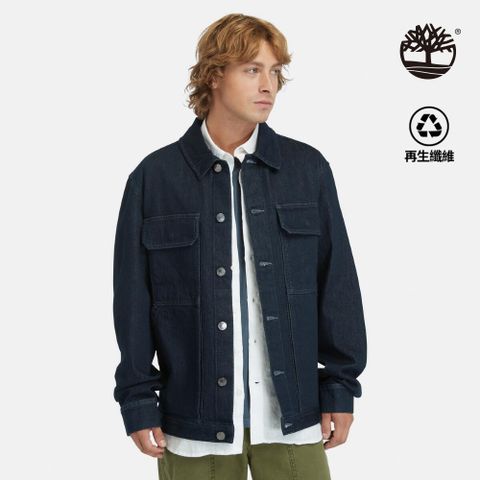 Timberland 男款深藍色天絲 TM牛仔外套｜A4285H87