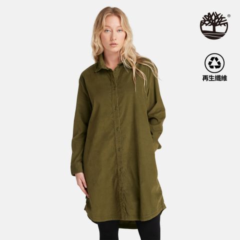 Timberland 女款深橄欖色天絲燈芯絨連身裙|A6HYW302