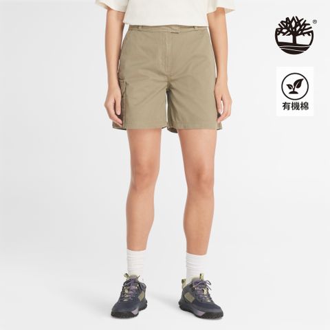 Timberland 女款灰綠色工裝休閒短褲|A5P2P590