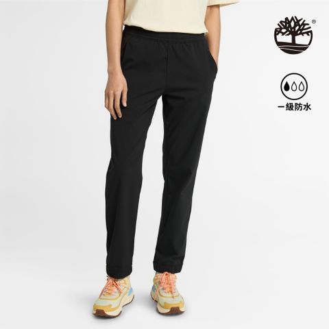 Timberland 女款黑色防潑水彈性休閒長褲|A61Q7001