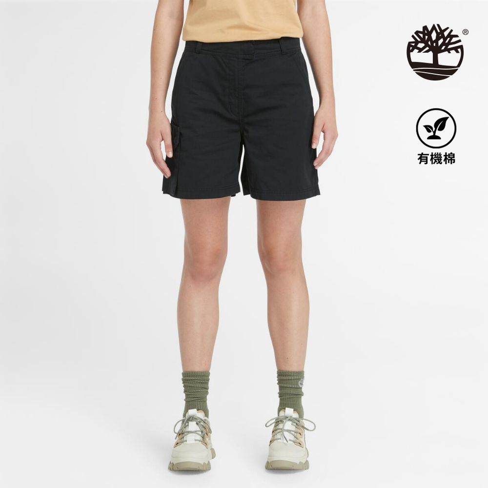 Timberland 女款黑色工裝休閒短褲|A5P2P001