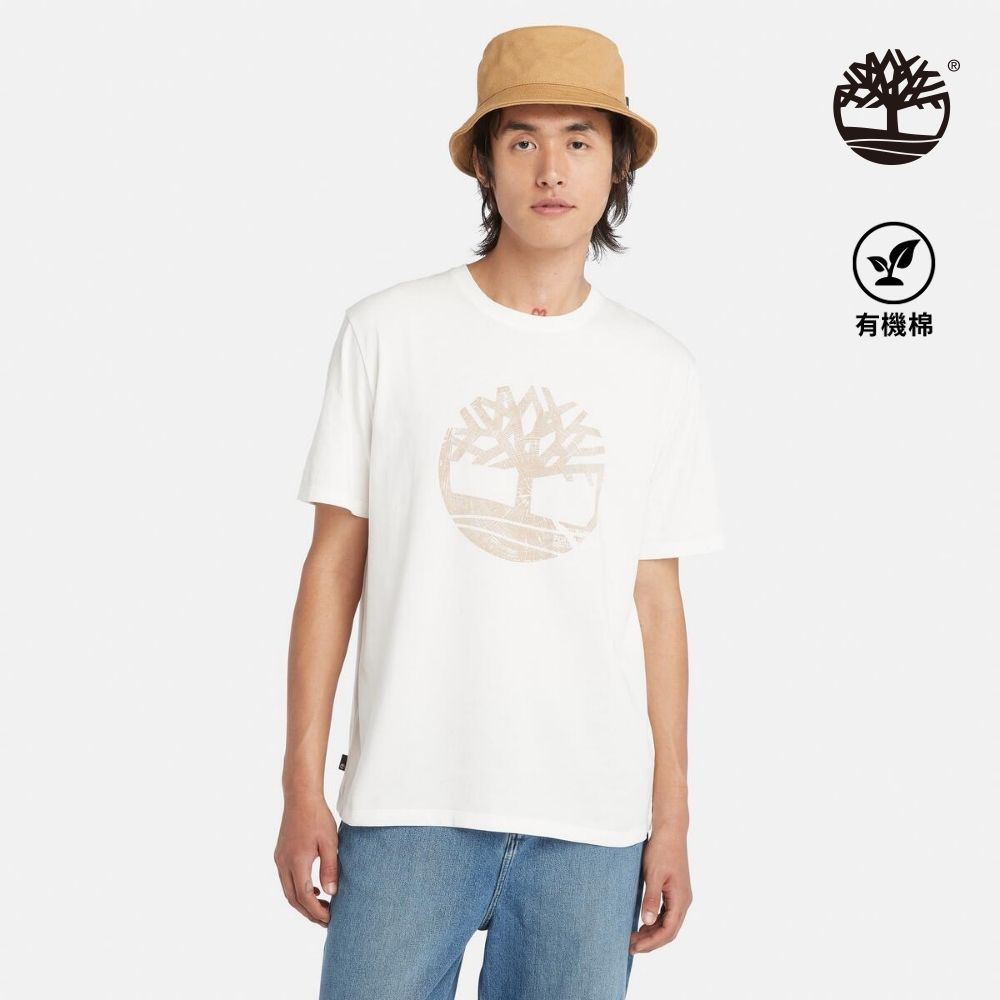 Timberland  男款白色大 Logo 短袖T恤|A42RFCR3