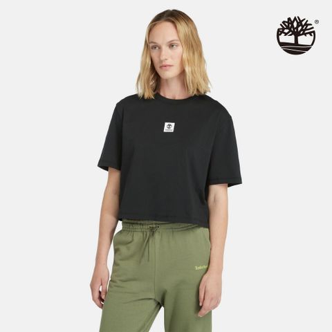 Timberland 女款黑色短袖休閒T恤|A5RZX001