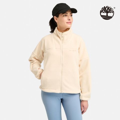 Timberland 女款象牙色Polartec抓絨保暖外套|A5ZF7EFL