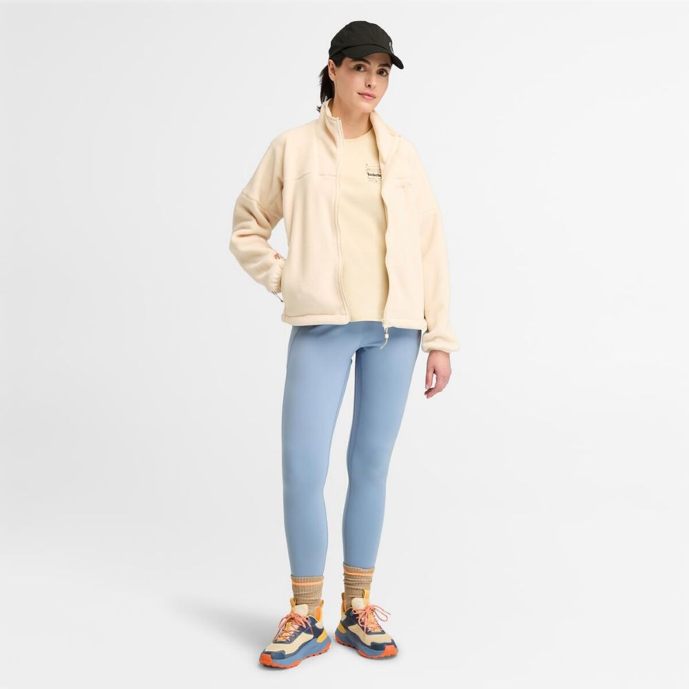 Timberland  女款象牙色休閒印花短袖T恤|A65VBEFL
