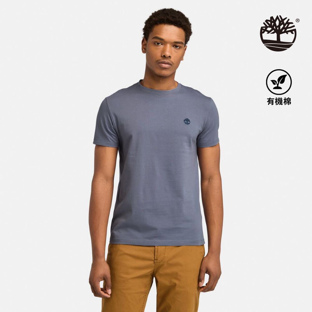 Timberland  男款藍灰色休閒短袖T恤|A2EKJ073