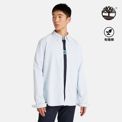 Timberland 男款天空藍牛津長袖襯衫|A2ARQB02