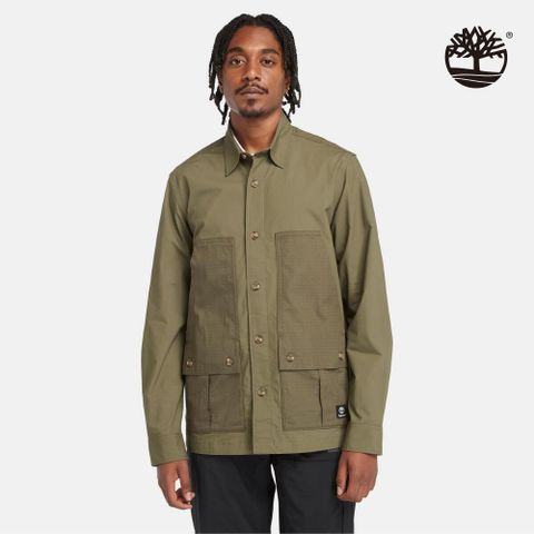 Timberland 男款葉綠色混合材質襯衫外套|A5U5UA58