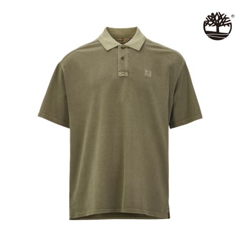 Timberland 男款灰綠色短袖Polo衫|A42D5590