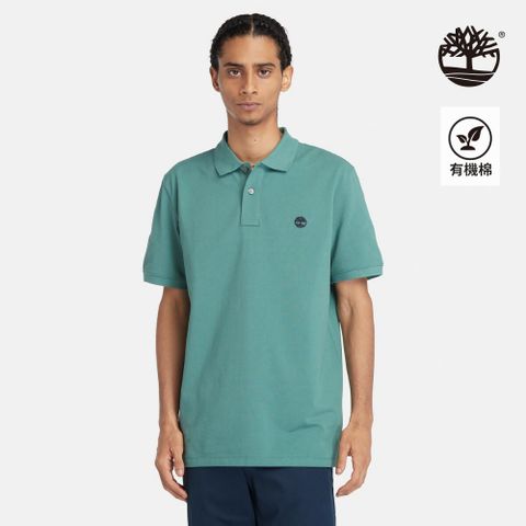 Timberland 男款藍綠色休閒短袖Polo衫|A62T5CL6