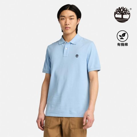 Timberland 男款粉藍色休閒短袖Polo衫|A24H2EFP