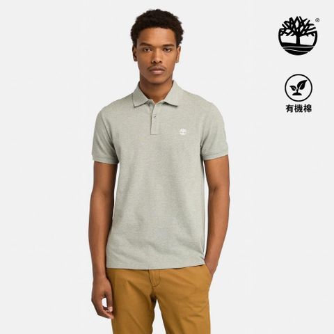 Timberland 男款灰色休閒短袖Polo衫|A2EPMV91