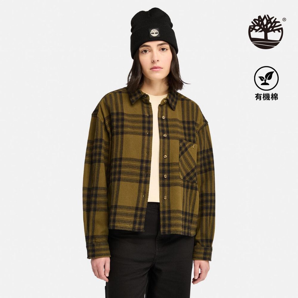 Timberland 女款深橄欖綠法蘭絨襯衫|A5Z73C68