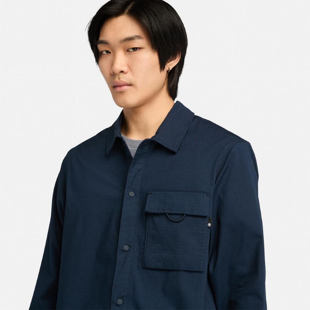 Timberland 男款深寶石藍CORDURA R耐磨長袖襯衫|A5M46433